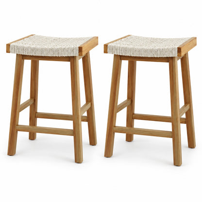 25.5-Inch Woven Counter Stools, Set of 2, Natural